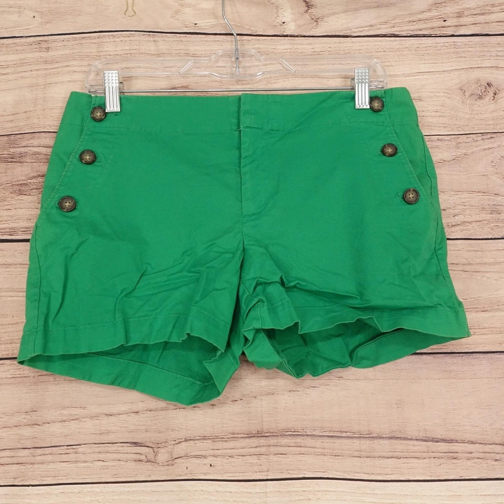 Banana Republic Sailor Shorts Womens Size 6 Green 32 Waist 4 Inseam Stretch